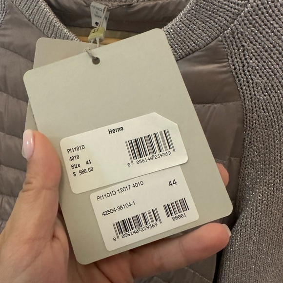 NWT Herno Metallic Knit and Down Combo Raglan Jacket - Picture 7 of 7